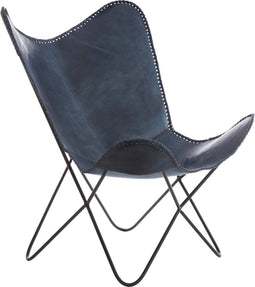 Light & Living Vlinderstoel Butterfly - Buffel Leder - Blauw