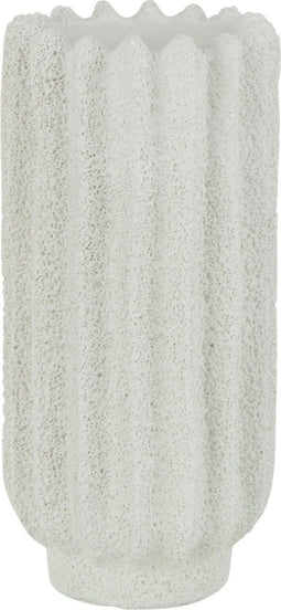 J-Line vaas Streep - cement - wit - small - 2 stuks