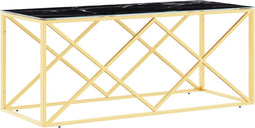 vidaXL - Salontafel - 110x45x45 - cm - roestvrij - staal - en - glas