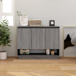 vidaXL - Dressoir - 97x31x75 - cm - bewerkt - hout - grijs - sonoma - eikenkleurig
