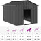 vidaXL - Hondenhok - met - dak - 113x153x101 - cm - gegalvaniseerd - staal