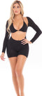 Pink Lipstick Lingerie Bodysuit KNOCKOUT 2PC PLAYSUIT SET, ONE SIZE Zwart