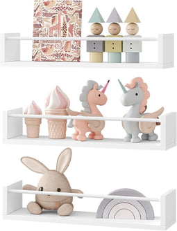 Woltu Kinder Wandplank - 3-delige Wolkvormige Boekenkast - Veilig MDF - 40x12x12 cm per plank