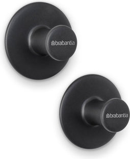 Brabantia ReNew Handdoekhaakjes - 2 stuks - Zonder boren - Dark Grey