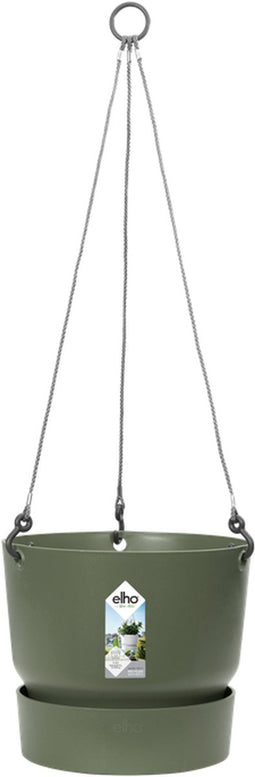 Elho Greenville Hangschaal 24 - Hangpot voor Buiten - 100% Gerecycled Plastic - Ø 23.5 x H 20.5 cm - Blad groen