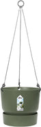 Elho Greenville Hangschaal 24 - Hangpot voor Buiten - 100% Gerecycled Plastic - Ø 23.5 x H 20.5 cm - Blad groen
