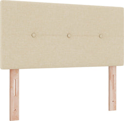 vidaXL - Hoofdbord - met - Knopen - Crème - 80 - cm - Stof
