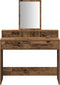 vidaXL - Kaptafel - met - Lades - van - Oud - Hout - 100x41x140 - cm