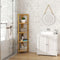 Loomar bamboe hoekplank - 27 x 27 x 120 cm - 4 lagen - opvouwbaar - natuurlijk hout
