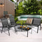 Coast 4-Delige Tuinmeubelset - Balkonset met Bank 2 Stoelen en Tafel - Zwart