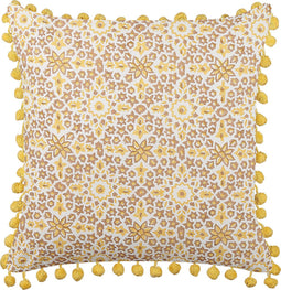 LYCROIS - Sierkussen set van 2 - Geel - 45 x 45 cm - Katoen