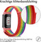 imoshion Nylon bandje - Geschikt voor Fitbit Charge 6, Charge 5 - Rainbow - S