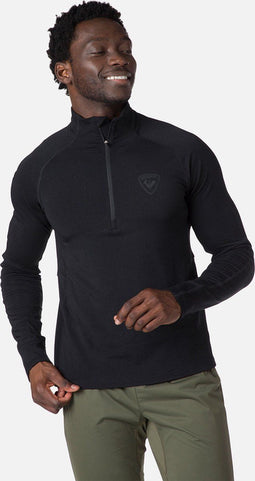 Rossignol SKPR 1/2 zip - Skipully heren - Warm ademend sneldrogend - Zwart - Maat S