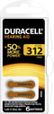 Duracell DA312 - Hoorapparaat-batterijen - EasyTap - Bruin (6 stuks)