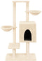 vidaXL - Kattenmeubel - met - sisal - krabpalen - 117 - cm - lichtgrijs