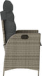 vidaXL - Tuinstoelen - 2 - st - verstelbaar - met - kussens - poly - rattan - grijs