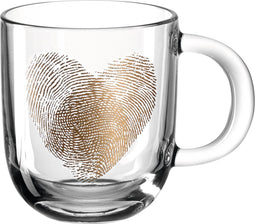 Leonardo - Geschenkverpakking Glas 400 ml - Vingerafdruk hart