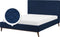 BAYONNE - Tweepersoonsbed - Blauw - 160 x 200 cm - Fluweel