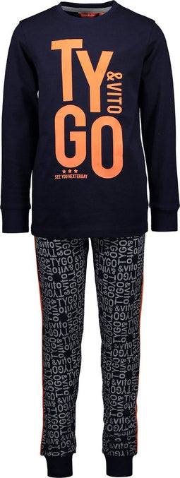 TYGO & vito XNOOS108-6990 - Jongens Pyjama - Lange mouwen - Navy