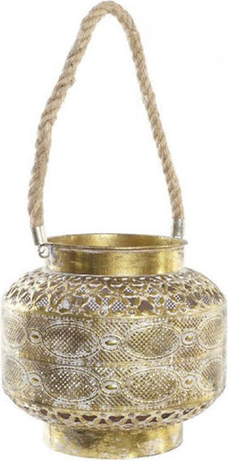 Lykta DKD Home Decor Verouderde afwerking Kristal Gouden Metaal (26,5 x 26,5 x 22 cm)