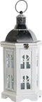 Lykta DKD Home Decor Verouderde afwerking Wit Donker grijs Hout Kristal 19 x 17 x 39 cm