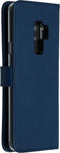 Selencia Hoesje Geschikt voor Samsung Galaxy S9 Plus Hoesje Met Pasjeshouder - Selencia Echt Lederen Bookcase - Blauw