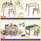 WonderMind Montessori Speelgoedkast - Massief 100% Hout - 9 Opslagbakken & Boekenplanken - W116 × H112 × D30cm