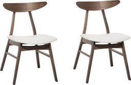 LYNN - Eetkamerstoel - Wit - Rubberhout