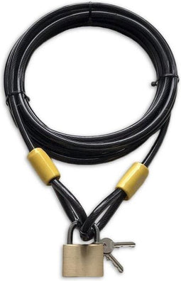 Lynx kabelslot 2.5 meter lang | ø10mm x 250cm | Staalkabel met lussen en hangslot | Slot tuinmeubelen terras bootslot
