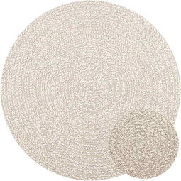 vidaXL - Vloerkleed - ZIZUR - crème - binnen - en - buiten - Ø - 120 - cm - jute - look