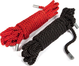 Fifty Shades Restrain Me Bondage Rope Twin Pack - Zwart/ Zilver