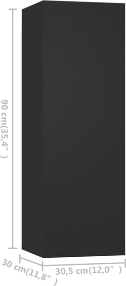 vidaXL - Tv-meubel - 30,5x30x90 - cm - bewerkt - hout - zwart