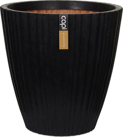 Capi Europe - Vaas taps rond Tube NL - 40x40 - Zwart - Opening Ø33 - Voor binnen en buiten - Levenslang garantie - Breukbestendig - 100% Recyclebaar - KBLT801