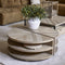 Riviera Maison Salontafel rond - Milan Coffee Table Parquet Dia 90 - Gerecycled Eikenhout, IJzer - Bruin
