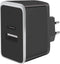 Mobiparts Wall Charger - USB-A/USB-C 2.4A met USB-C naar Lightning Kabel - Zwart