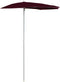 vidaXL - Parasol - half - met - paal - 180x90 - cm - bordeauxrood
