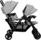 vidaXL - Tweelingkinderwagen - tandem - staal - lichtgrijs