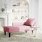 vidaXL - Chaise - longue - met - kussen - en - rechterarmleuning - fluweel - roze
