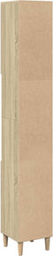 vidaXL - Badkamerkast - 30x30x190 - cm - bewerkt - hout - sonoma - eikenkleurig