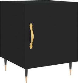 vidaXL - Nachtkastje - 40x40x50 - cm - bewerkt - hout - zwart