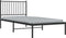 vidaXL - Bedframe - met - hoofdbord - metaal - zwart - 90x200 - cm