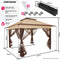 tectake® Carabobo - Vouwpaviljoen 364 x 364 x 294 cm - Waterafstotend dubbel dak UV-bescherming - Bruin