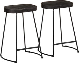 vidaXL - Barkrukken - 2 - st - zwart - 45x40x62 - cm - massief - mangohout