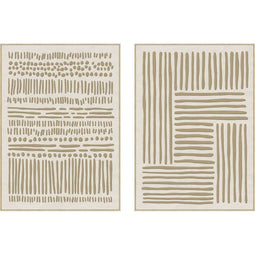 Schilderij Home ESPRIT Wit Beige Stads 103 x 4,5 x 143 cm (2 Stuks)