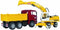 Bruder 2751 - MAN vrachtwagen - Liebherr kraan - Geel Wit Rood