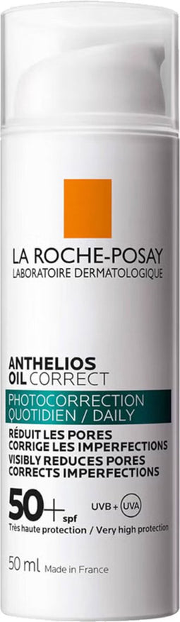 La Roche-Posay Anthelios Oil Correct Dagelijks Matterende Gezichtscrème voor vette, onzuivere huid met neiging tot acne SPF50+ 50ml - Zonnebescherming voor het gezicht