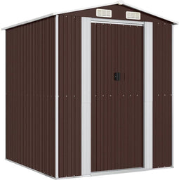 vidaXL - Tuinschuur - 192x191x223 - cm - gegalvaniseerd - staal - donkerbruin