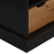 vidaXL - Tv-meubel - HALDEN - met - schuifdeur - zwart - 110x40x60 - cm - massief - hout