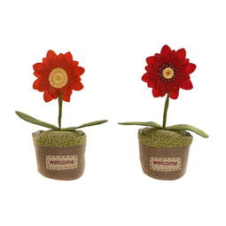 Deurhouder Home ESPRIT Polyester Jute 14 x 14 x 33 cm (2 Stuks)