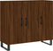 vidaXL - Dressoir - 90x34x80 - cm - bewerkt - hout - bruin - eikenkleur